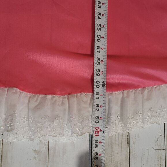 Vintage Pink 70s Dress Gown Prairie Cottage Victorian Period Costume Handmade - Picture 8 of 9